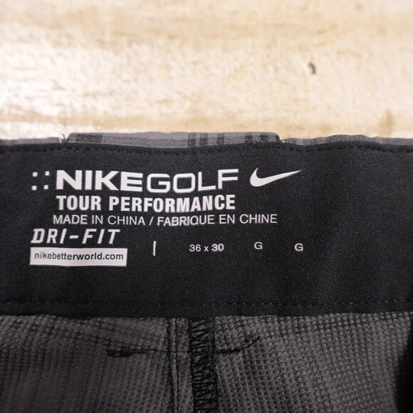 Nike Golf Tour Performance Dri-FIT Plaid Pants Men's 36x30 Gray - Picture 3 of 13